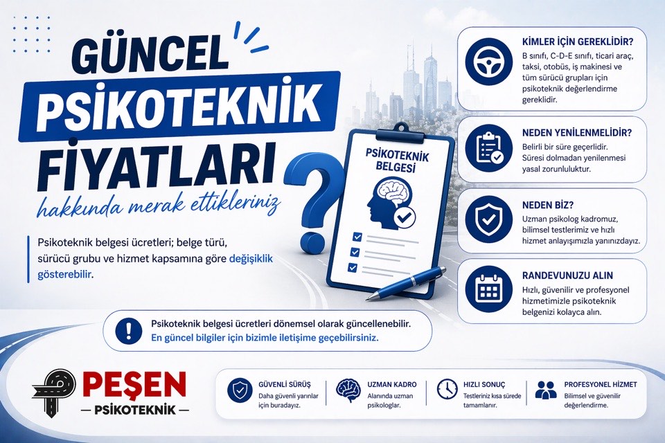 Güncel Psikoteknik Fiyatları
